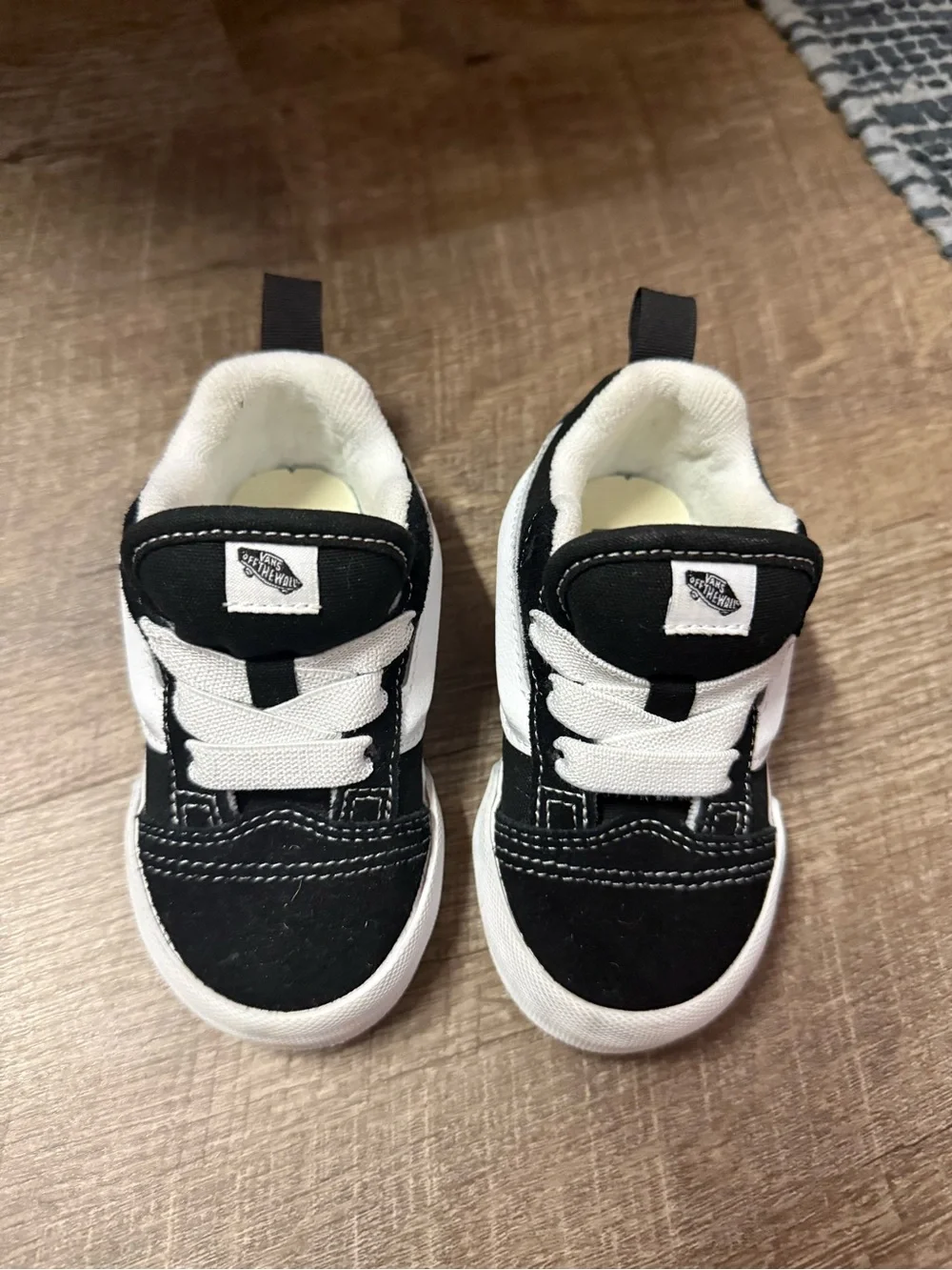 Vans Kids Black & White Classic Slip-On Sneakers